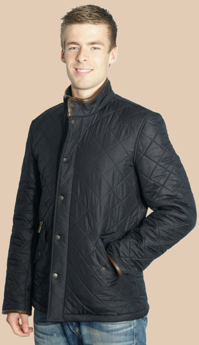 Barbour Powell Mens Navy Quilted Jacket Smyths Country Sports