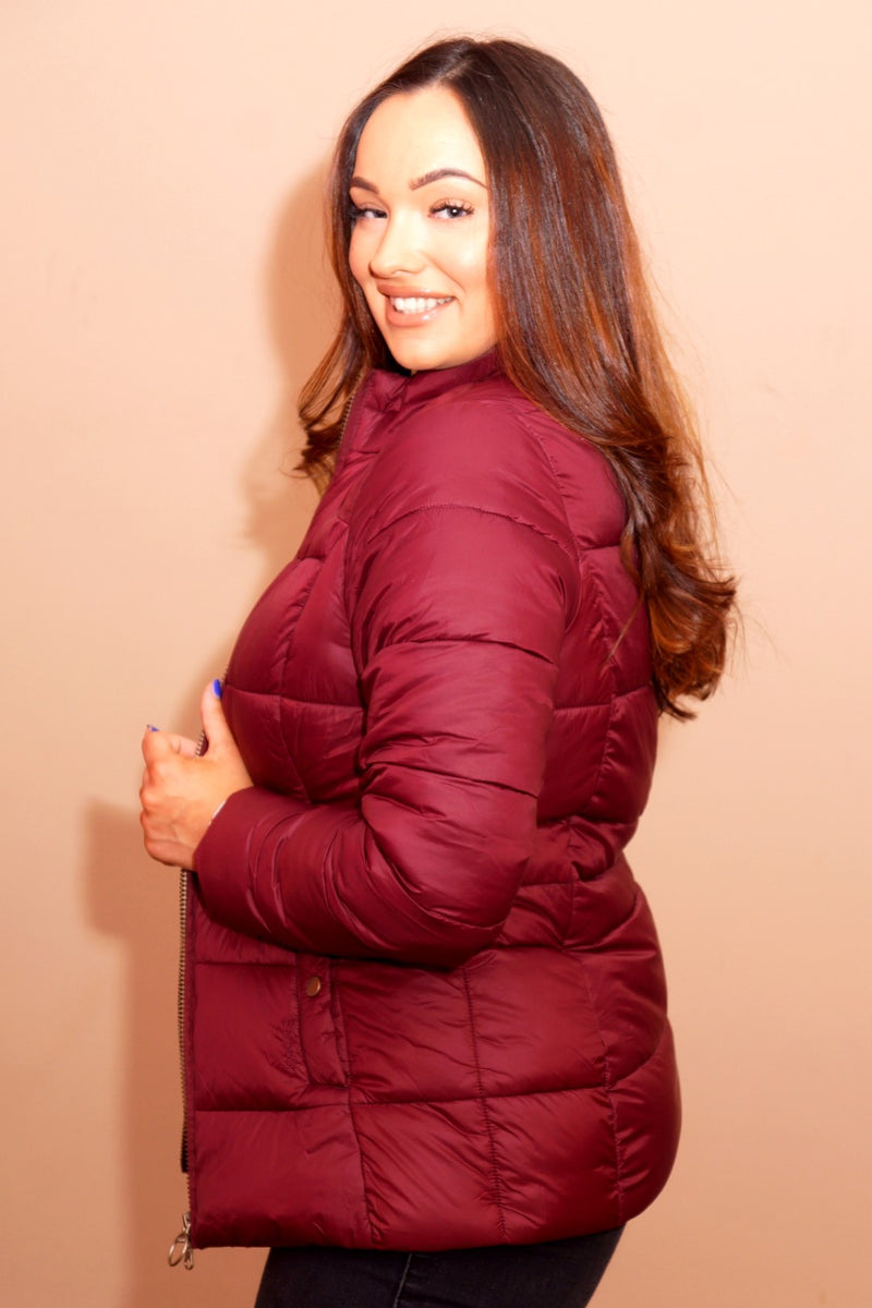 Barbour hamble cheap quilted coat burgundy