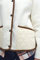 Barbour Brambles fleece in Cream Winter Pearl LFL0075CR11 pocket