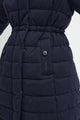 Barbour Clarence Puffer Ladies long coat in Navy LQU1773NY95 waist