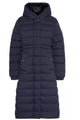 Barbour Clarence Puffer Ladies long coat in Navy LQU1773NY95 longer