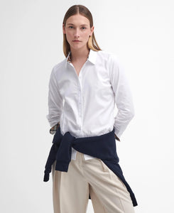 Barbour Derwent Ladies Shirt, Oxford, long sleeved in White Hessian Tartan LSH1409WH33