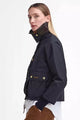 Ladies CROPPED NEW Beadnell Wax Jacket in Black LWX1403BK71 side