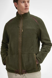 Barbour Langdale fleece Jacket in Olive Forest MFL0192OL72 zip