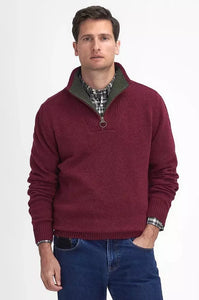 Barbour Jumper Nelson Essential Half Zip Sweater in Port MKN0863RE14 warm