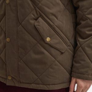 Barbour Elter Quilted Jacket in Olive MQU1814OL51 pocket