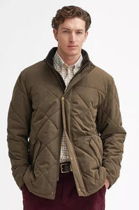 Barbour Elter Quilted Jacket in Olive MQU1814OL51 open style