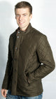 Barbour mens olive green Powell polarquilt jacket side