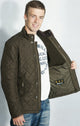 Barbour mens olive green Powell polarquilt jacket lining