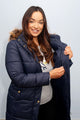 Barbour Quilted Jacket-Caldbeck-Navy- With Fur Hood-LQU1080NY71 secure