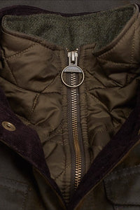 Barbour Ogston Wax Jacket - Olive - MWX0700OL51 - Collar Detail