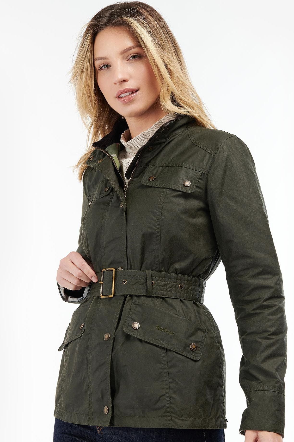 Barbour Alena new wax jacket in Olive LWX1226OL51 – Smyths Country 