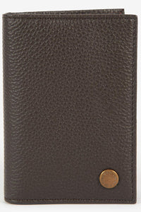 Barbour wallet Contrast leather Billfold wallet in dark brown MLG0045BR71 front